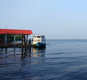 Ferry at Perumbalam Island, near Kochi.